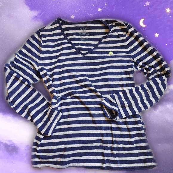 Faded Glory Striped Long-sleeved Bluse - Picture 1 of 6